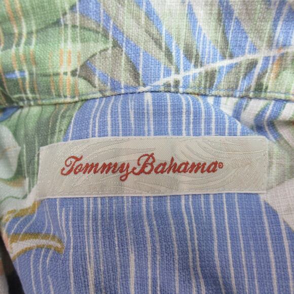 Tommy Bahama Shirt Mens Large Blue Island Zone Hawaiian Tropical Resort Camp - Picture 2 of 8